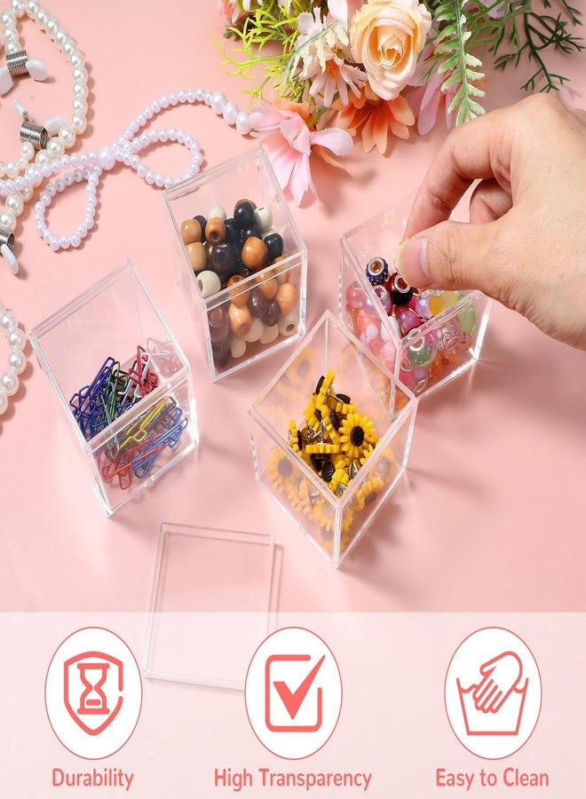 Kifmurase 40Pcs Clear Acrylic Plastic Jewelry Boxes, Mini Storage Box, Cube Containers with Lids, Mini Clear Display Container for Candy Pill and Tiny Jewelry (2.2 x 2.2 x 2.2 Inches) - Image 5